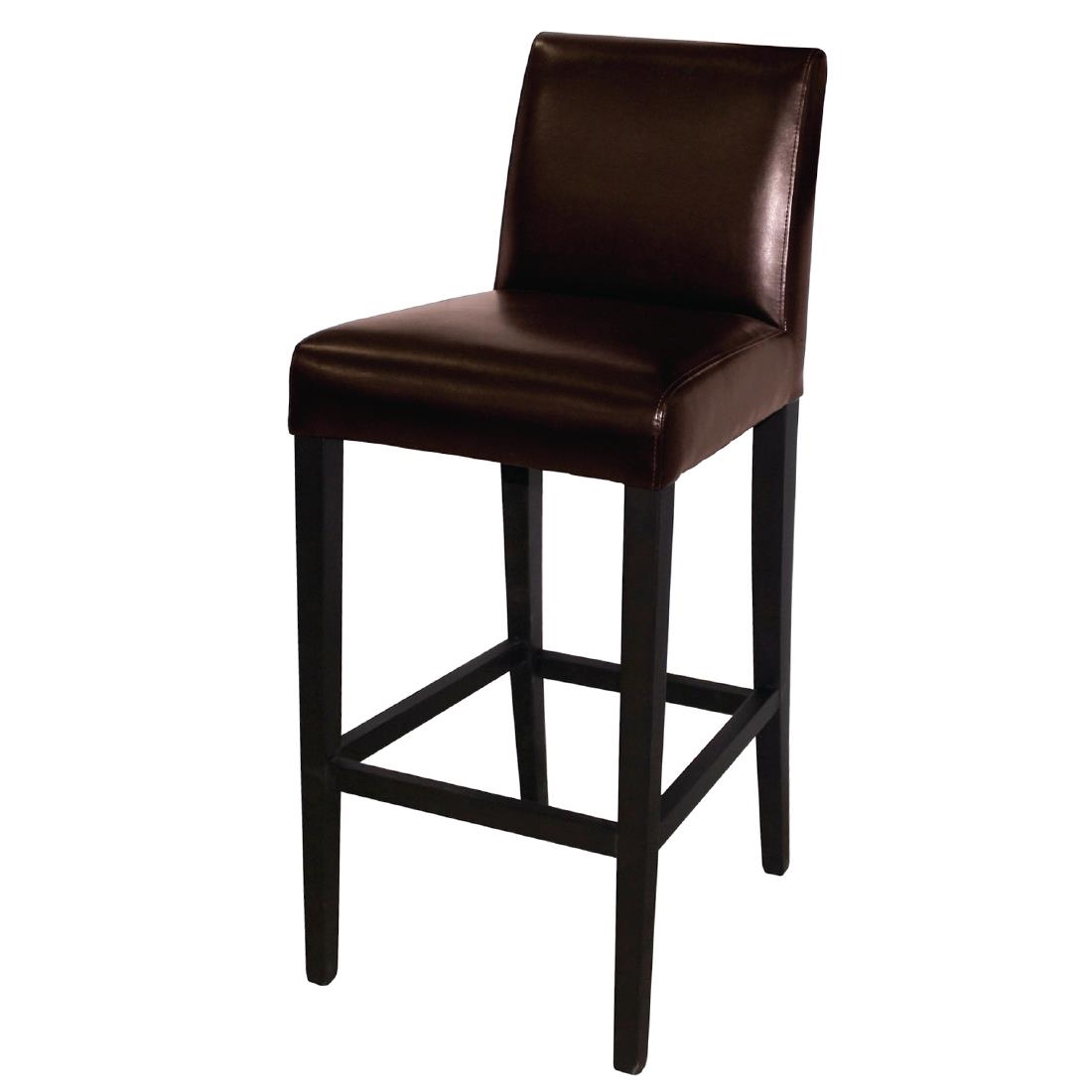Bolero Faux Leather High Bar Stool Brown (Single) - Image 7