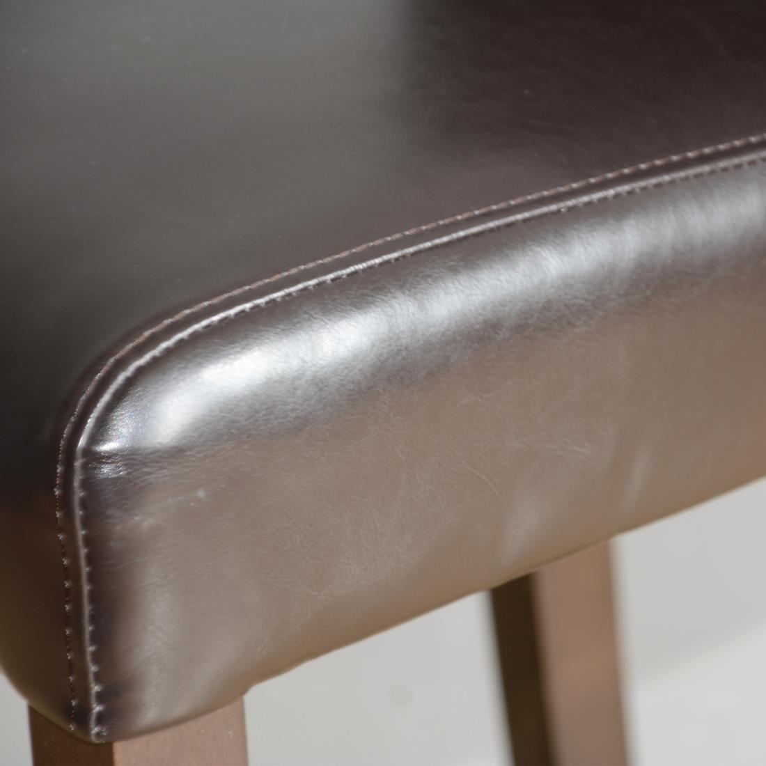 Bolero Faux Leather High Bar Stool Brown (Single) - Image 3