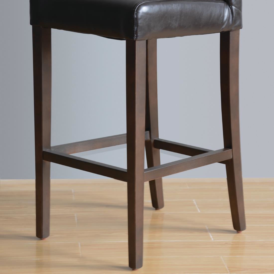 Bolero Faux Leather High Bar Stool Brown (Single) - Image 4