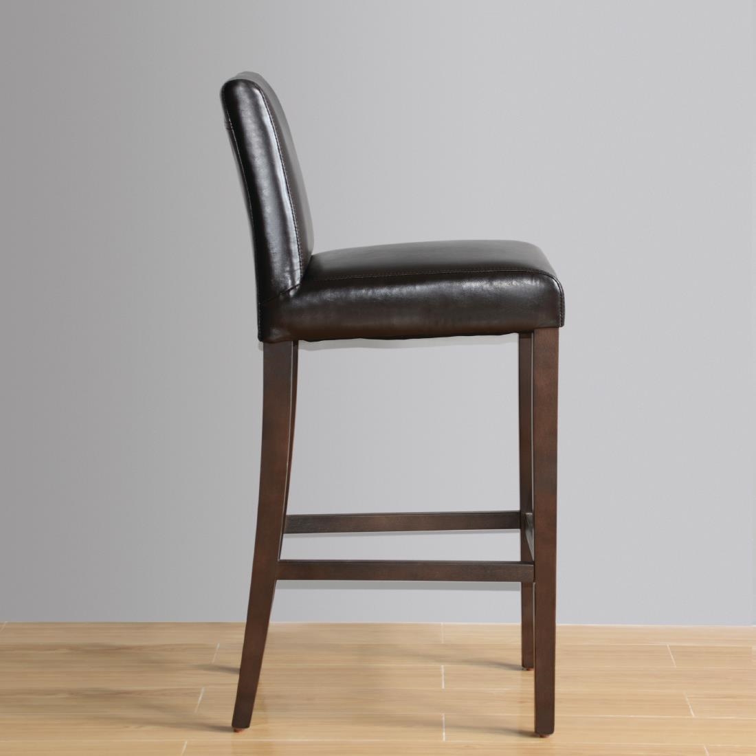 Bolero Faux Leather High Bar Stool Brown (Single) - Image 5