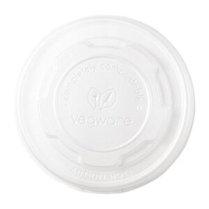 Vegware Compostable Hot Food Pot Flat Lids 170ml / 6oz and 230ml / 8oz