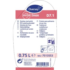 Suma Inox D7.1 Stainless Steel Polish Ready To Use 750ml