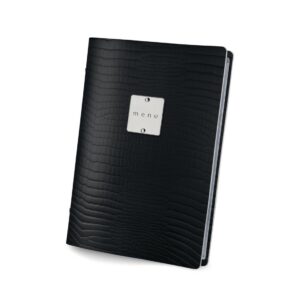 DAG Fashion Leather Menu Cover A5 Black Crocodile
