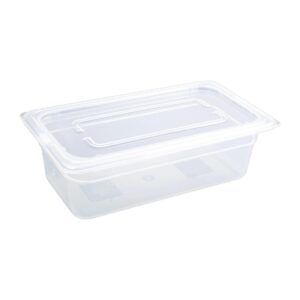Vogue Polypropylene 1/3 Gastronorm Container with Lid 100mm (Pack of 4)