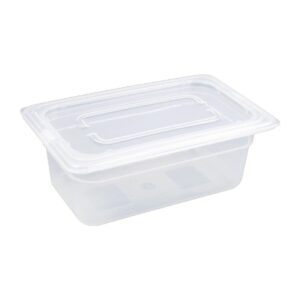 Vogue Polypropylene 1/4 Gastronorm Container with Lid 100mm (Pack of 4)