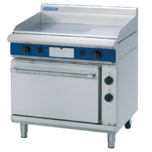 Blue Seal Evolution Nat Gas 01-Mar Ribbed Chrome Griddle Electric Static Oven Nat Gas GPE506/N
