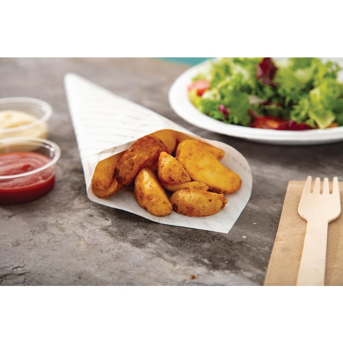 Greaseproof Paper Sheets Fresh and Tasty Print 255 x 203mm (Pack of 500) - Image 4