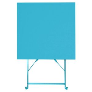 Bolero Pavement Style Square Steel Table Seaside Blue 600mm