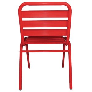 Bolero Red Aluminium Bistro Side Chair (Pack of 4)