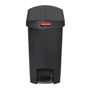 Rubbermaid Slim Jim End Step on Pedal Bin Black 30Ltr