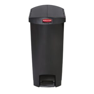 Rubbermaid Slim Jim End Step on Pedal Bin Black 50Ltr