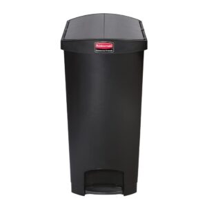 Rubbermaid Slim Jim End Step on Pedal Bin Black 90Ltr