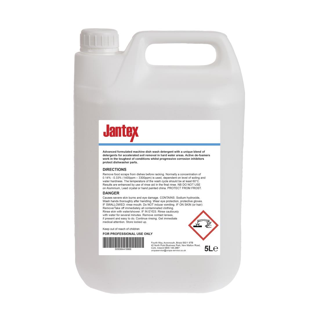 Jantex Pro Dishwasher Detergent Concentrate 5Ltr urneeds.co.uk