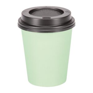 Fiesta Disposable Coffee Cups Single Wall Turquoise 225ml / 8oz (Pack of 1000)