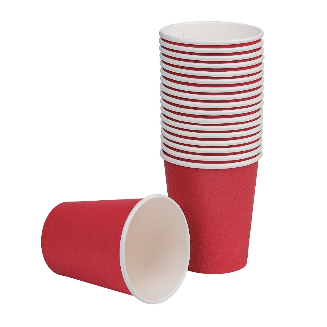 Fiesta Single Wall Takeaway Coffee Cups Red 225ml / 8oz (Pack of 1000)