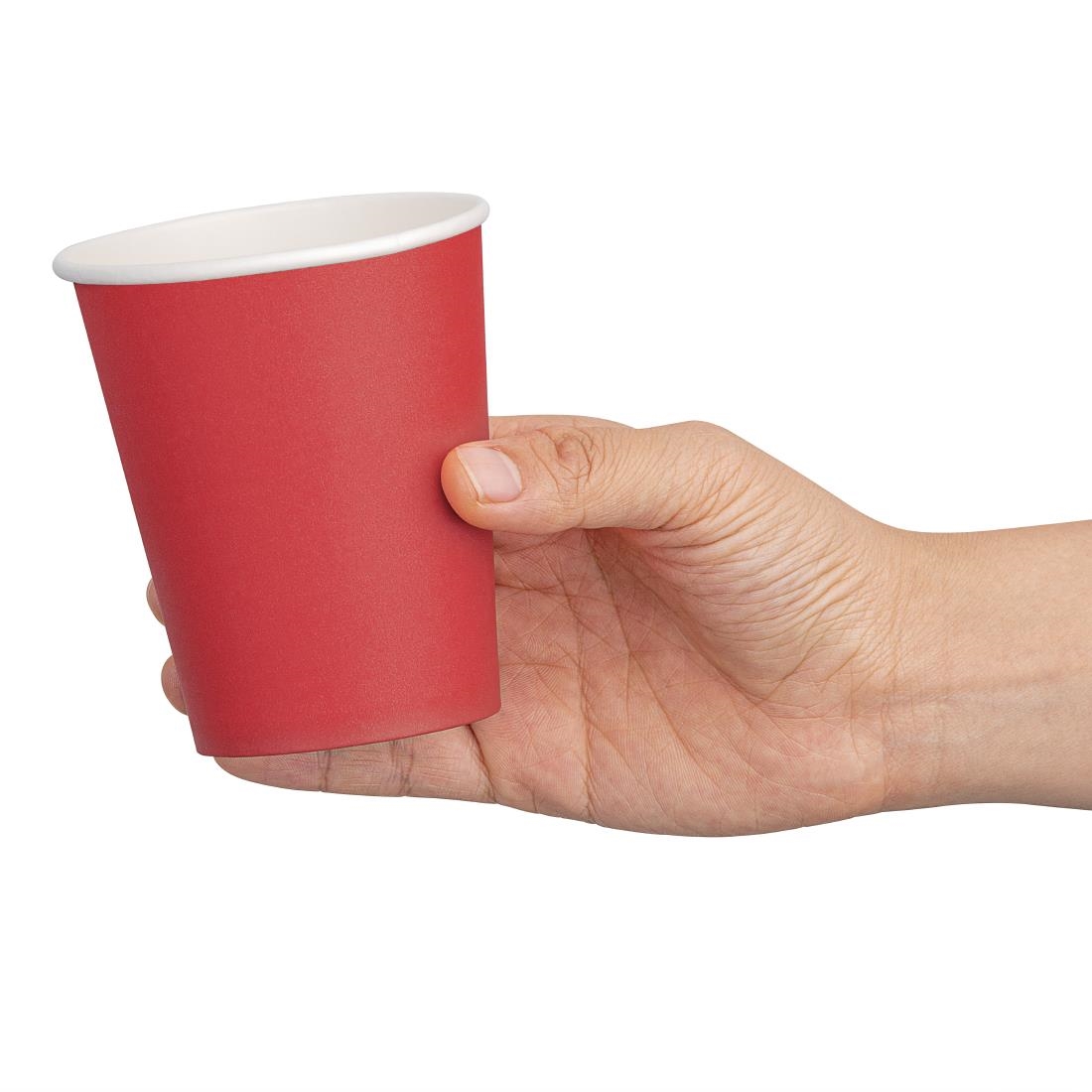 Fiesta Single Wall Takeaway Coffee Cups Red 225ml / 8oz (Pack of 1000) - Image 2