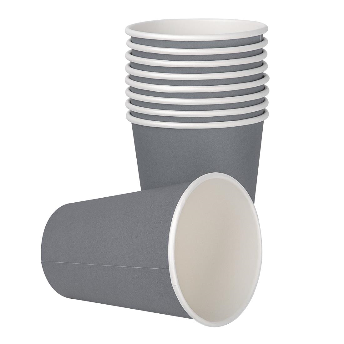 Fiesta Disposable Coffee Cups Single Wall Charcoal 340ml / 12oz (Pack of 1000)