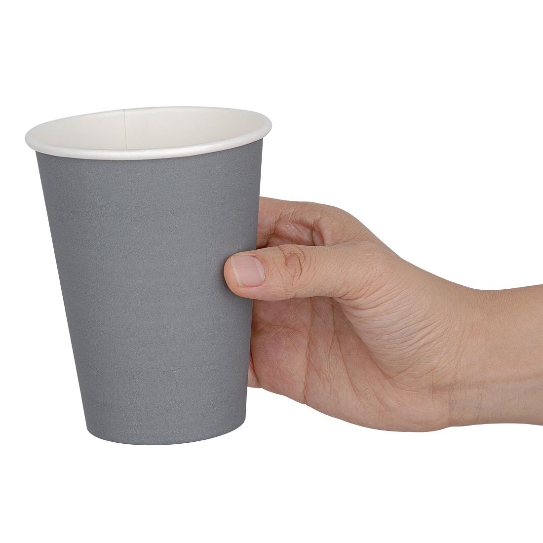Fiesta Disposable Coffee Cups Single Wall Charcoal 340ml / 12oz (Pack of 1000) - Image 2