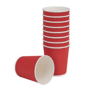 Fiesta Disposable Coffee Cups Ripple Wall Red 225ml / 8oz (Pack of 500)