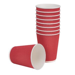 Fiesta Disposable Coffee Cups Ripple Wall Red 340ml / 12oz (Pack of 500)