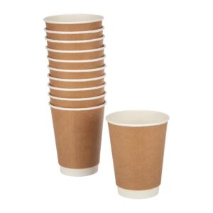 Fiesta Disposable Coffee Cups Double Wall Kraft 340ml / 12oz (Pack of 25)