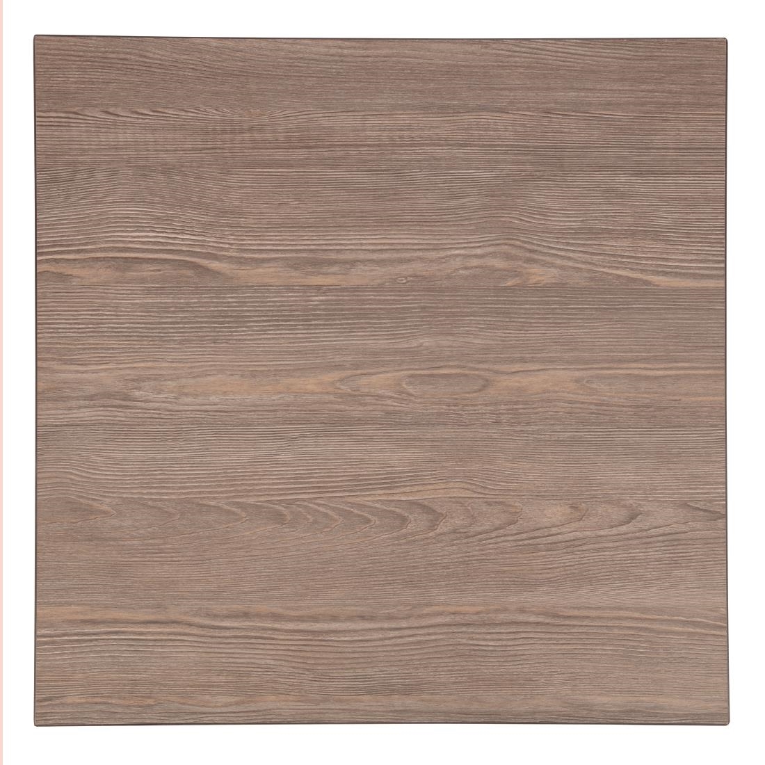 Bolero Pre-drilled Square Table Top Vintage Wood 600mm - Image 4