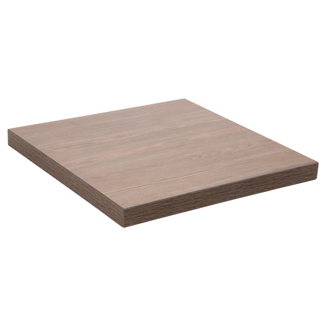 Bolero Pre-drilled Square Table Top Vintage Wood 600mm