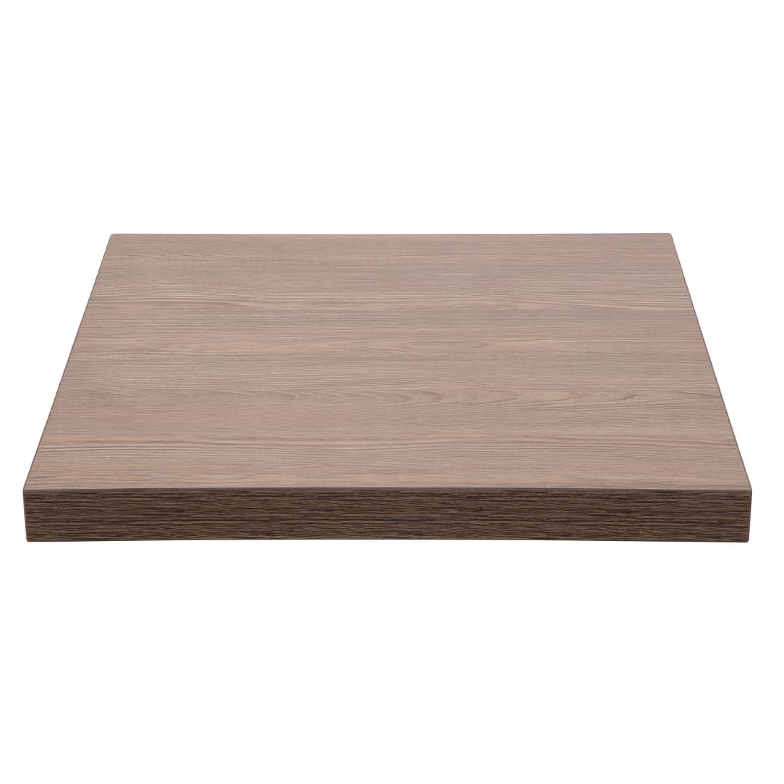 Bolero Pre-drilled Square Table Top Vintage Wood 600mm - Image 2