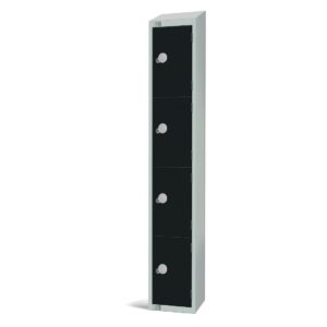 Elite Four Door Manual Combination Locker Locker Black with sloping top