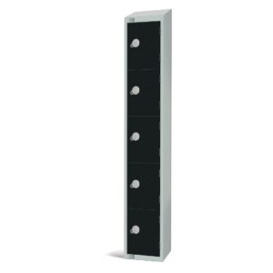 Elite Five Door Manual Combination Locker Locker Black with sloping top