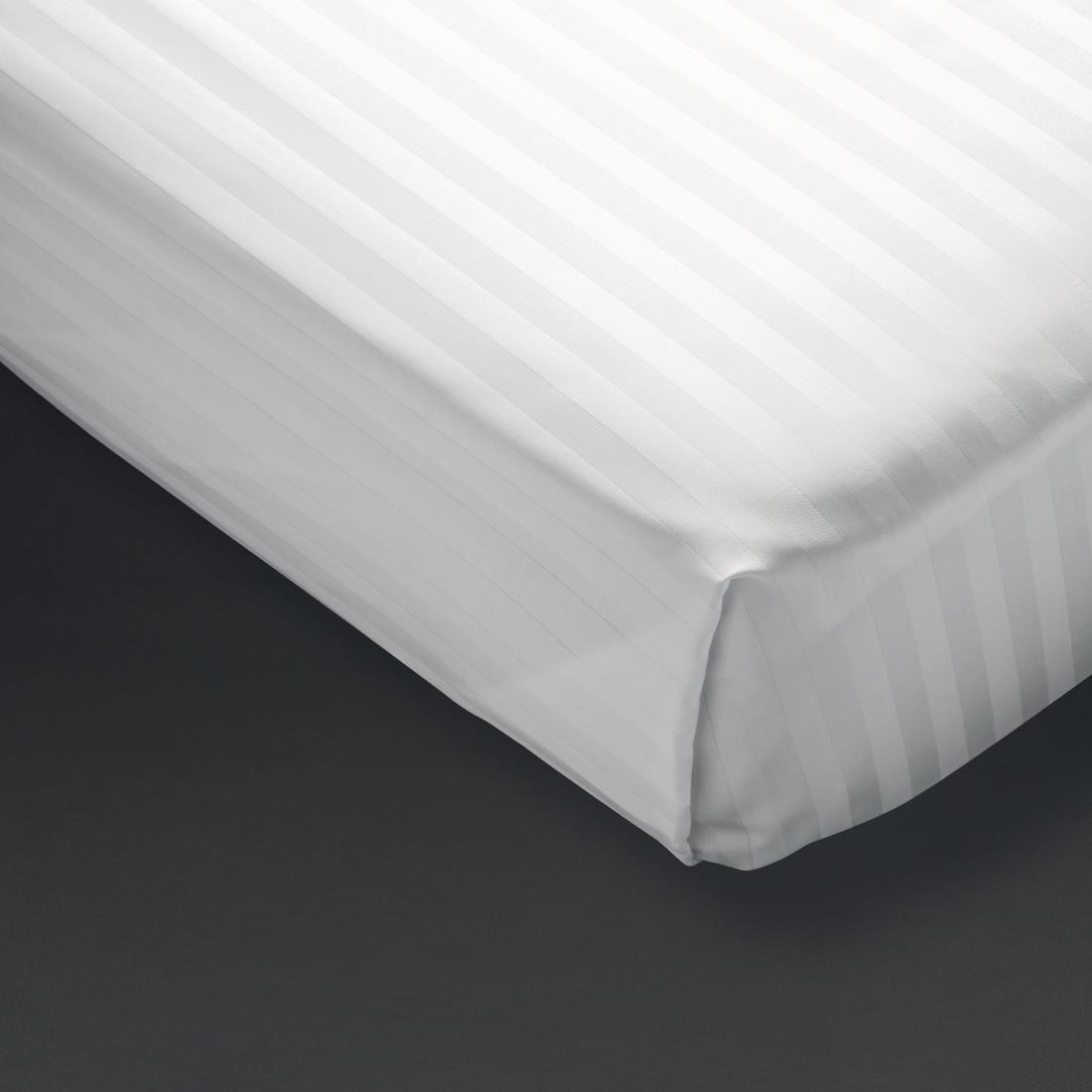 Mitre Comfort Satin Flat Sheet White Double - Image 2