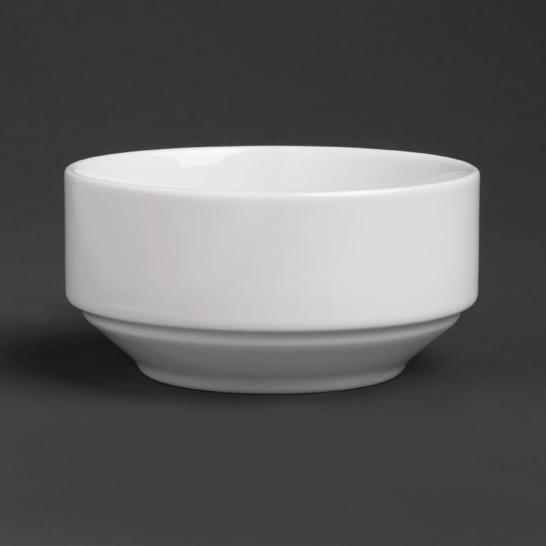 Royal Porcelain Classic White Stackable Soup Bowl 110mm (Pack of 12) - Image 5