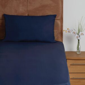 Mitre Essentials Temir Flat Sheet Blue Single
