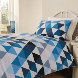 Mitre Essentials Geo Duvet Cover Open Blue Double