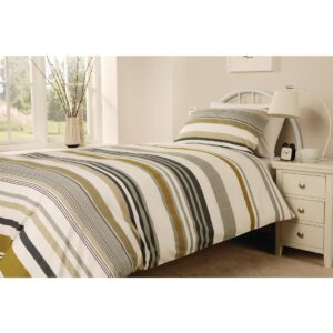 Mitre Essentials Madison Stripe Housewife Pillowcase Olive