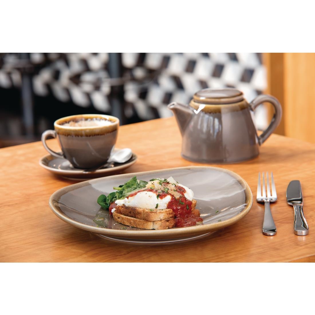 Olympia Kiln Triangular Plate Smoke 230mm (Pack of 6) - Image 2