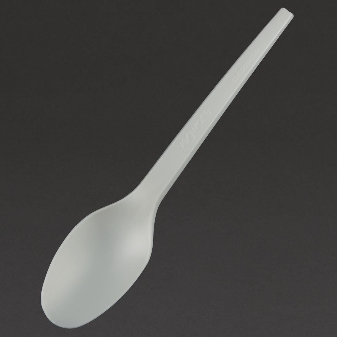 Vegware Lightweight Compostable CPLA Spoons White (Pack of 50) - Image 5
