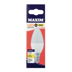 Maxim LED Candle Small Edison Screw Cool White 3W (Pack of 10)