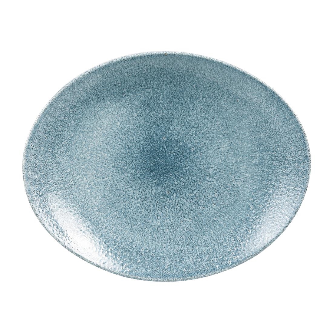 Churchill Studio Prints Raku Oval Coupe Plates Topaz Blue 270mm (Pack of 12) - Image 2