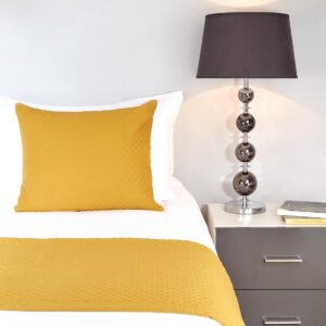 Mitre Essentials Quilted Waffle Cushion Cover Ochre