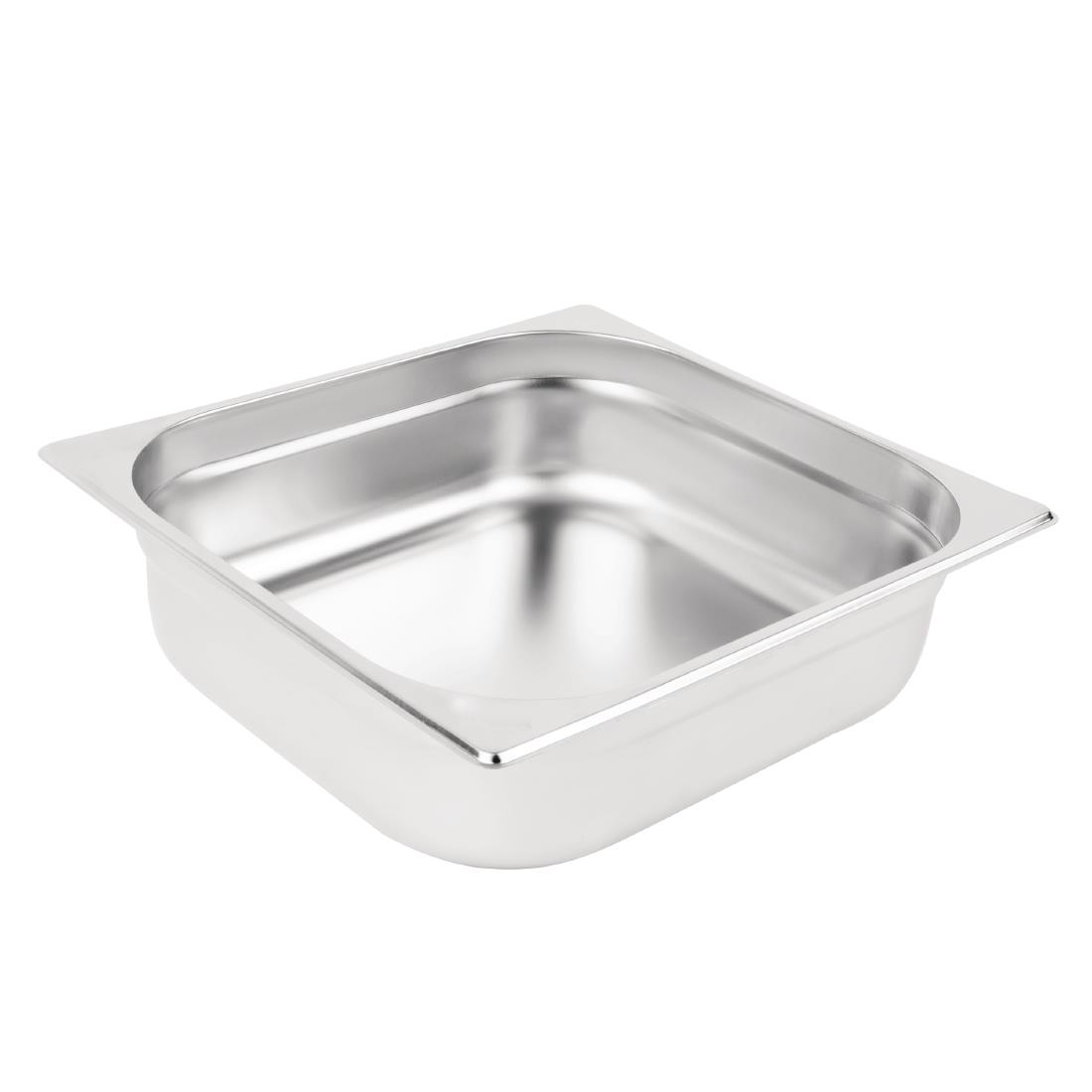 Vogue Stainless Steel 2/3 Gastronorm Pan 100mm - Image 6