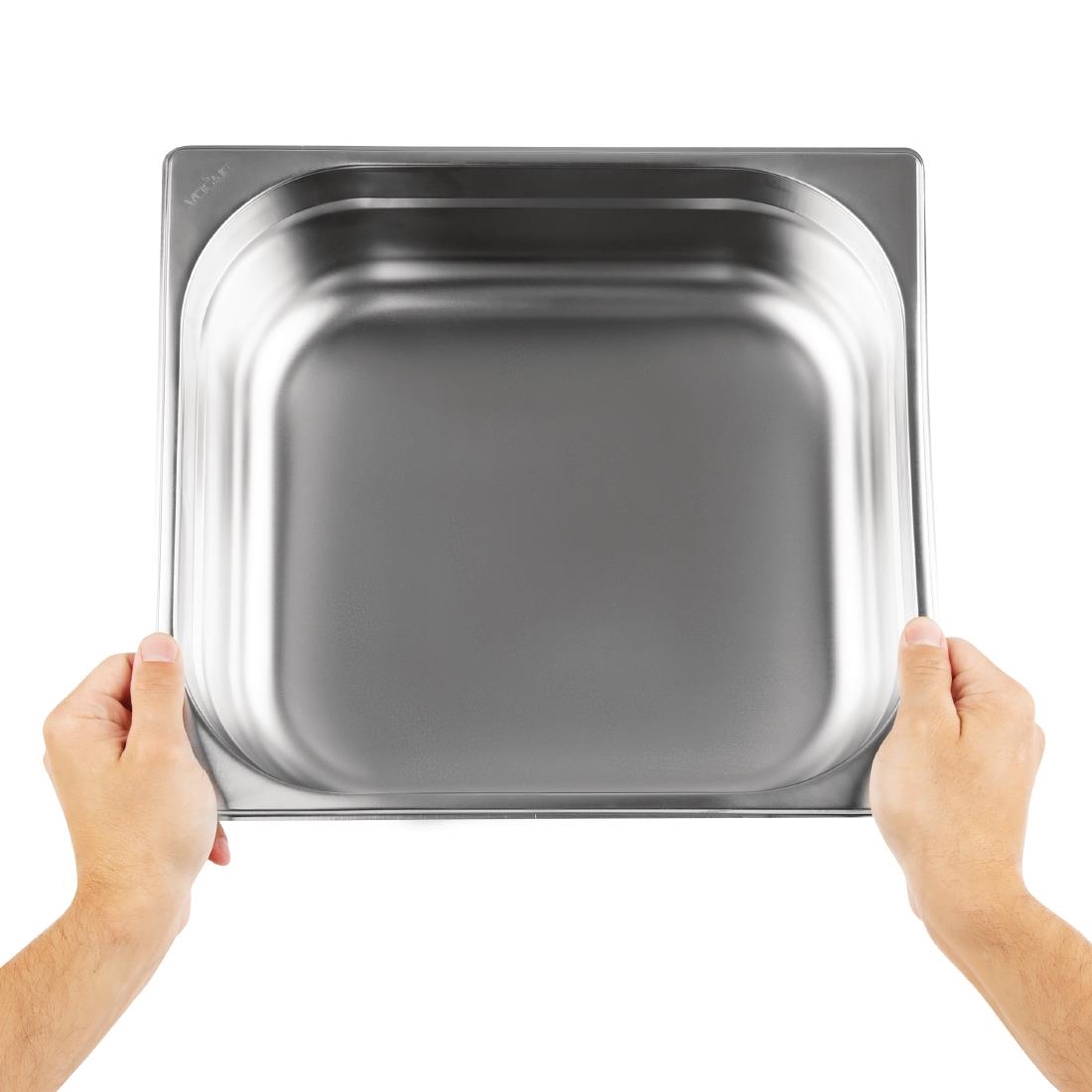 Vogue Stainless Steel 2/3 Gastronorm Pan 100mm - Image 3