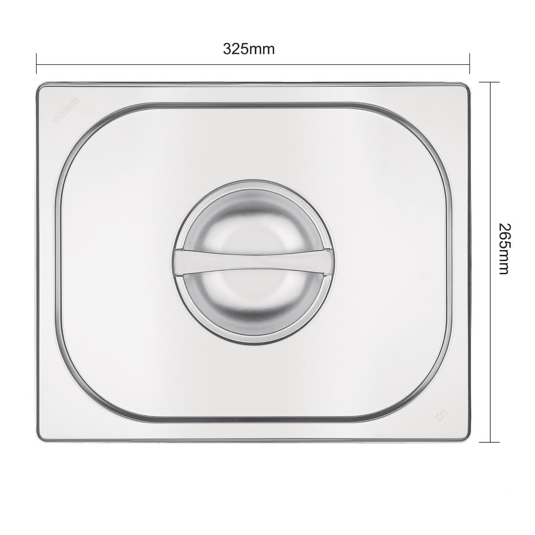 Vogue Stainless Steel 1/2 Gastronorm Lid - Image 4