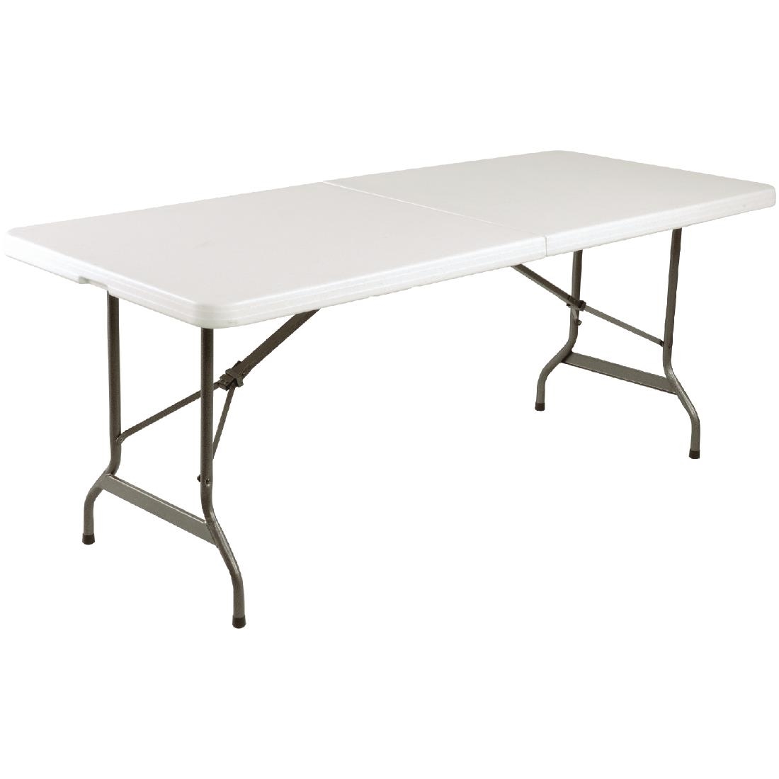 Bolero Rectangular Centre Folding Table 6ft White - Image 5