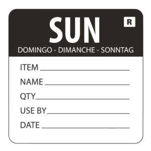 Vogue Removable Day of the Week Label Sunday (Pack of 500)