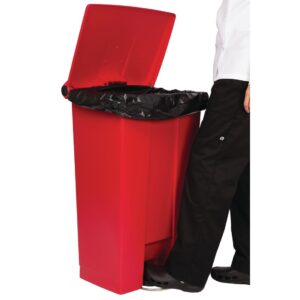 Rubbermaid Step-On Pedal Bin Red 87Ltr