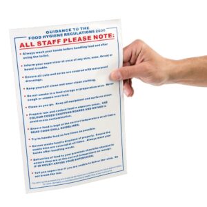 Vogue Food Safety Act 2006 Guidance Sign