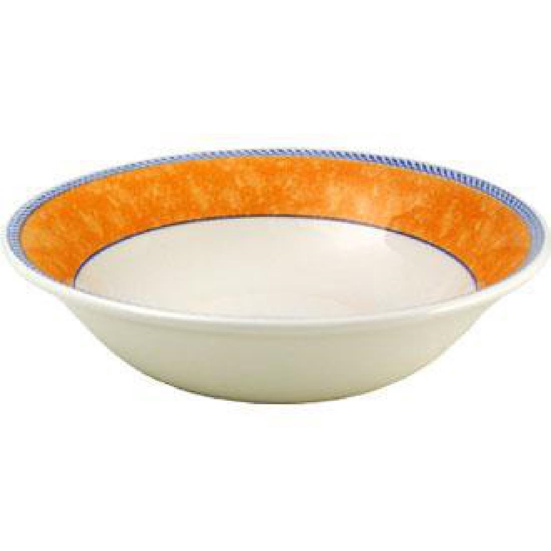 Churchill New Horizons Marble Border Oatmeal Bowls Orange 150mm (Pack of 24)