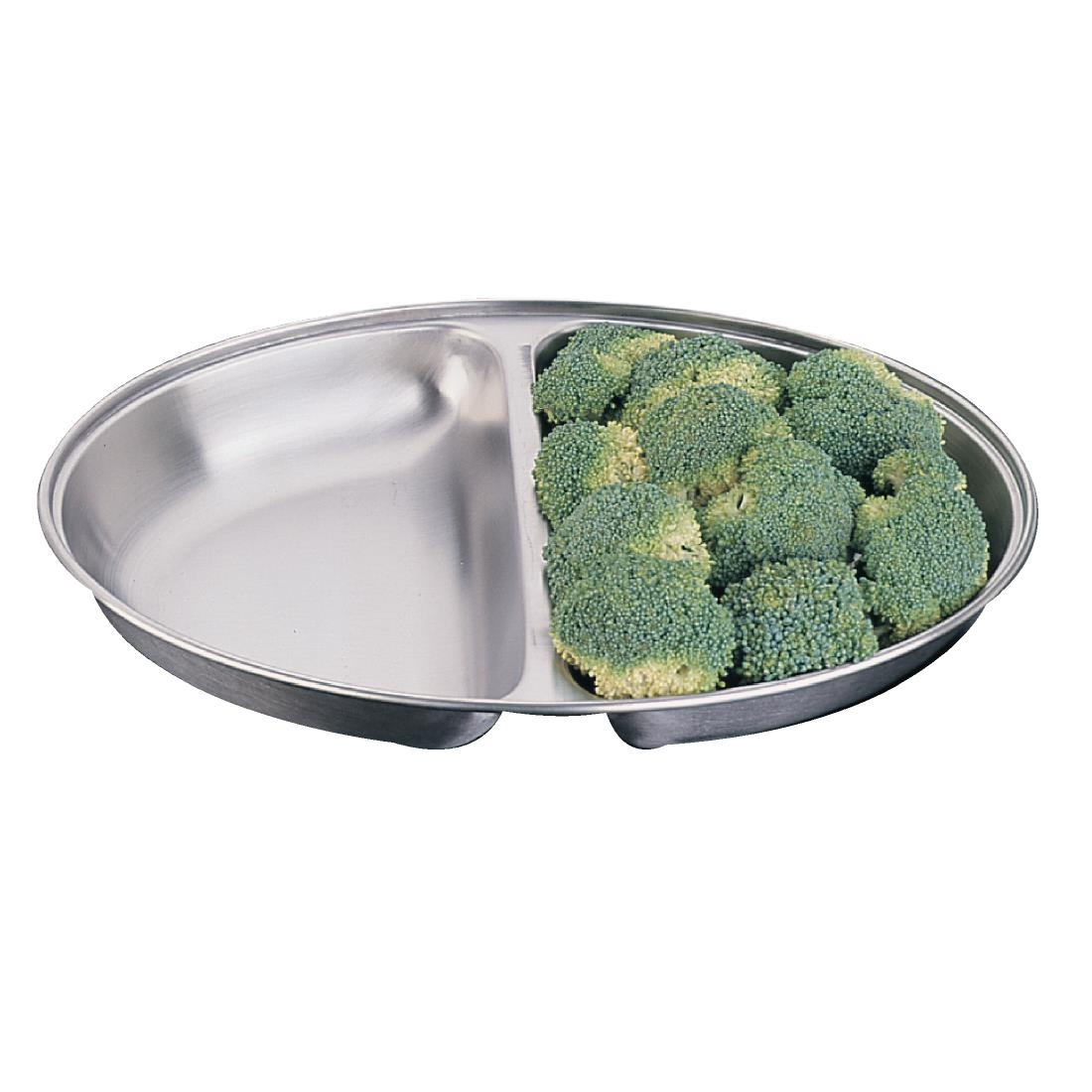 Olympia Oval Vegetable Dish Two Compartments 252mm - Image 2