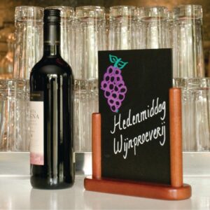 Securit Half Frame Table Top Blackboard 280mm x 200mm Mahogany